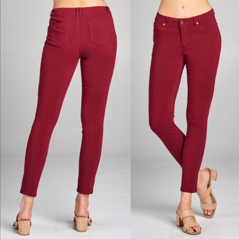 Addie-Red Jean Leggings - Picture 2 of 3